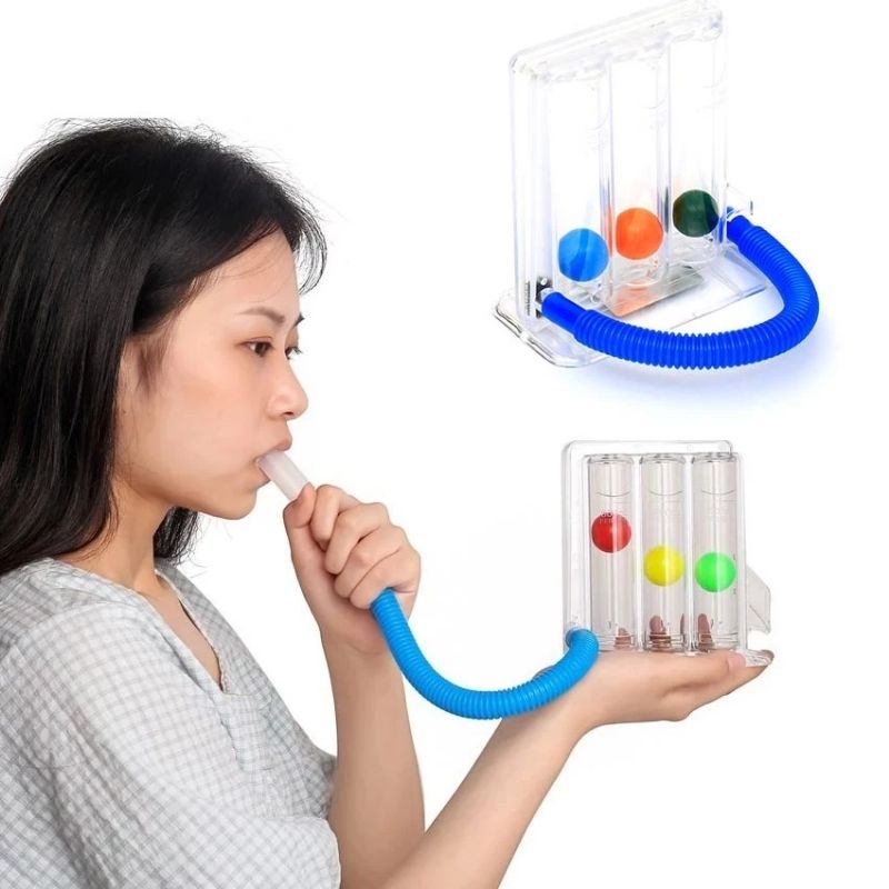 alat latihan pernapasan spirometer (3 bola)